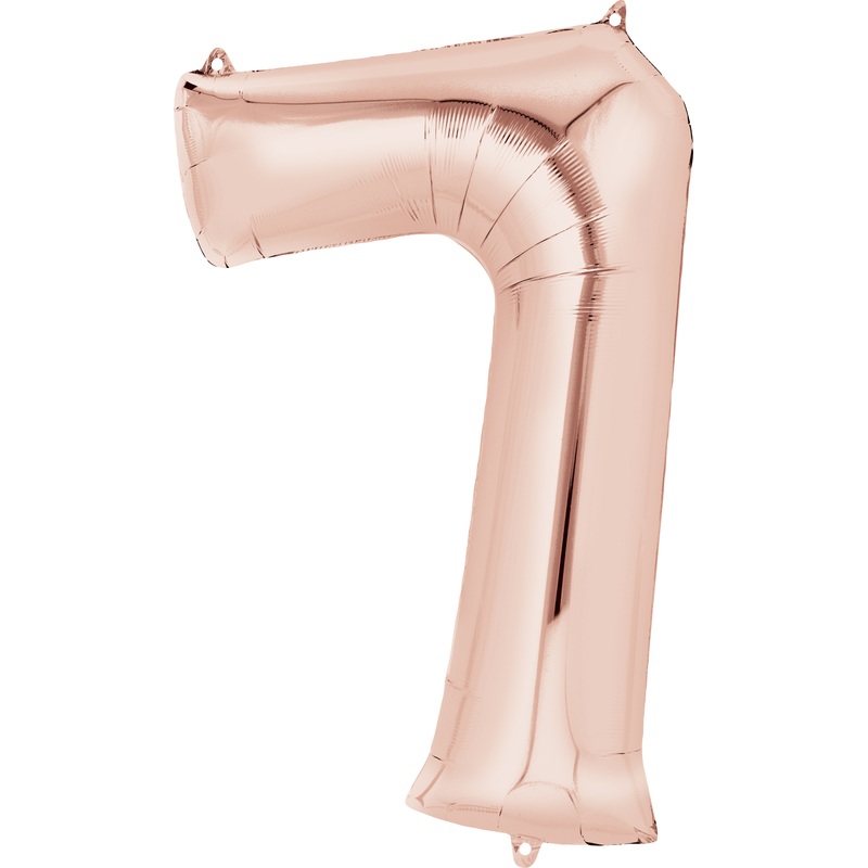 Number balloon 7 rose gold 88cm