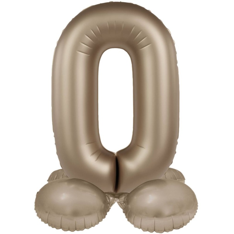 Standing foil balloon number 0 Starlight Gold 72cm