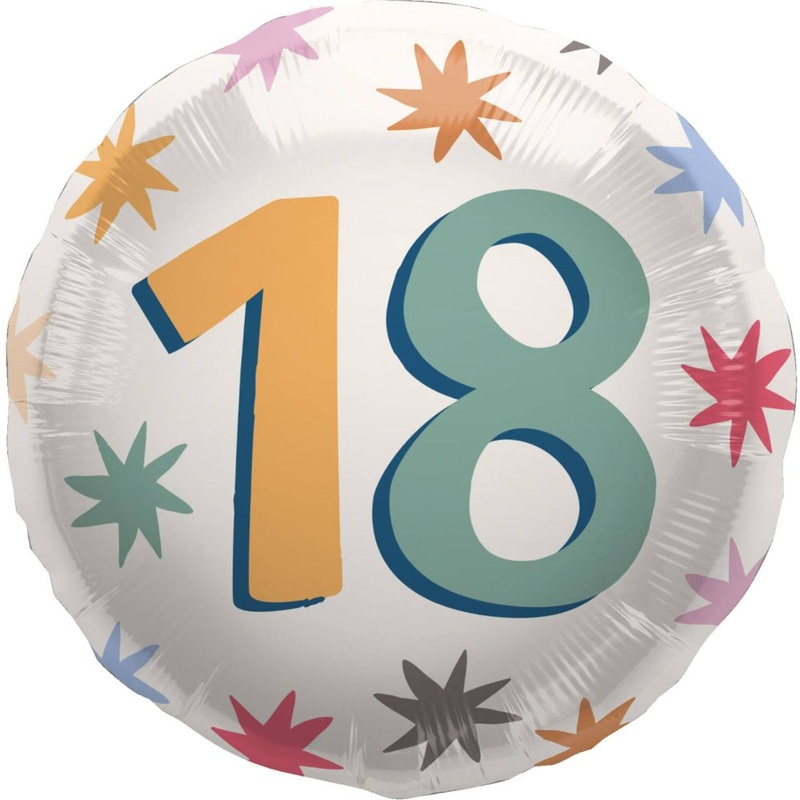 Starburst 18th Birthday Foil Balloon 45cm