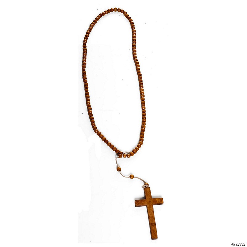 Wooden Cross Necklace Adult Costume Accessory