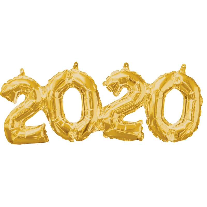 2020 Foil Balloon Gold 53cm x 22cm