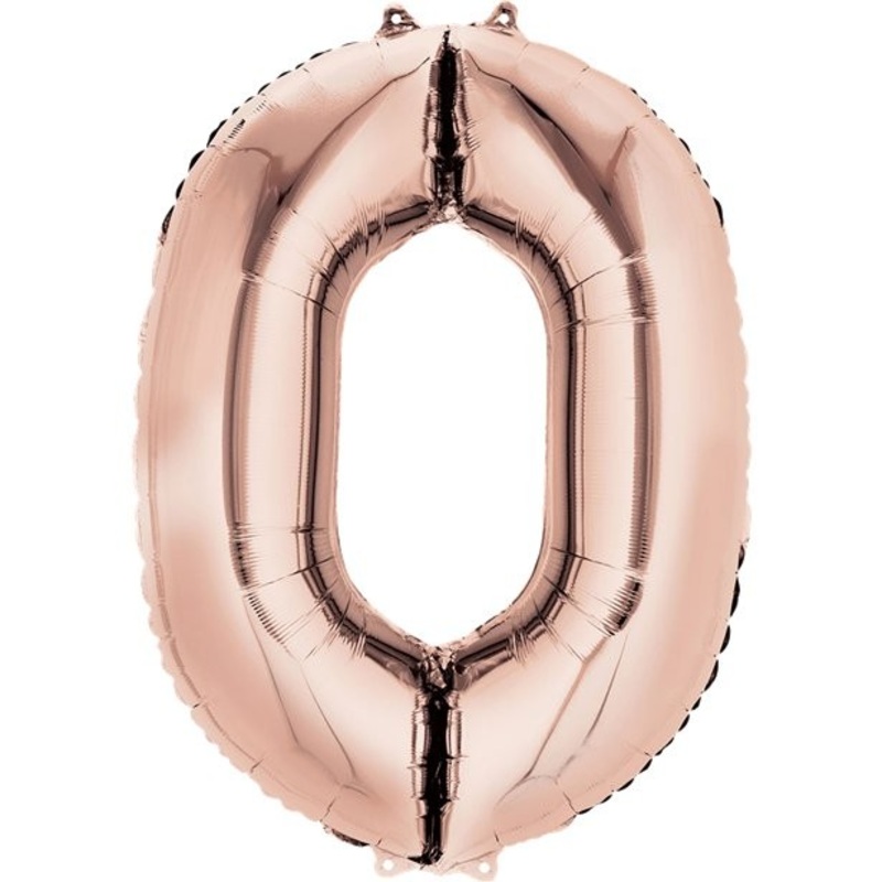Number balloon 0 rose gold 41cm