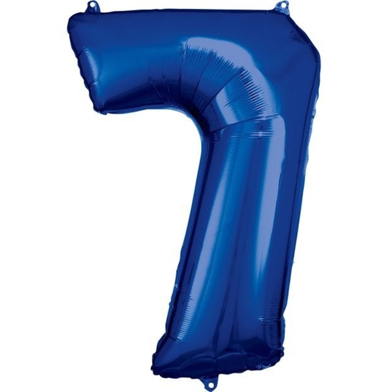 Number balloon 7 Metallic Blue 86cm