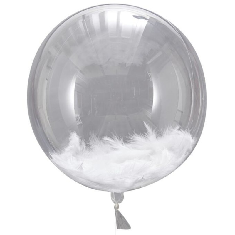 3 fairy tale wedding feather balloons 45cm