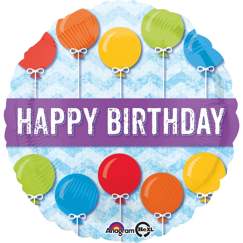 Birthday balloon with colorful balloons