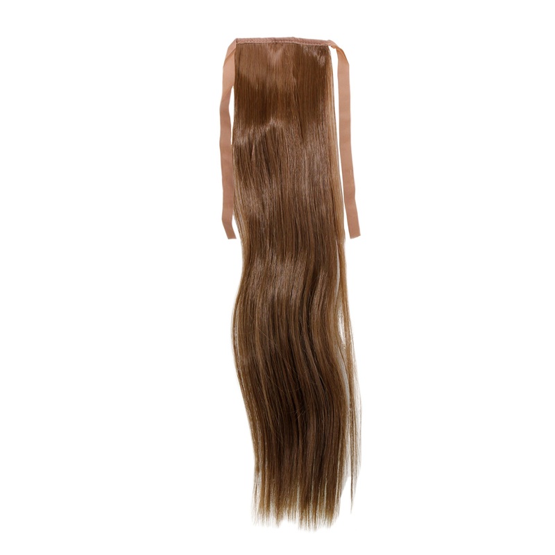 Hairpiece slim Ponytail Pigtail Golden Brown Straight Band + Clip Fastening YZF-TS18-10