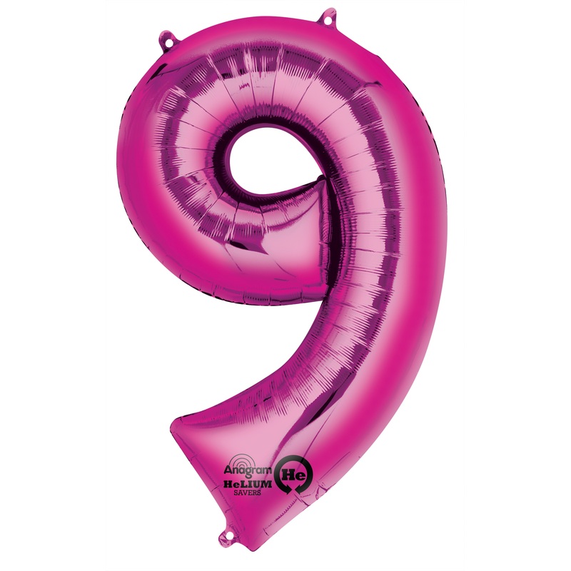 Number balloon 9 pink 86cm