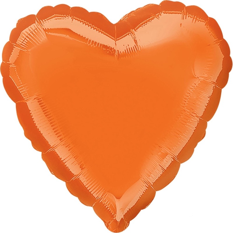 Orange heart balloon 43cm