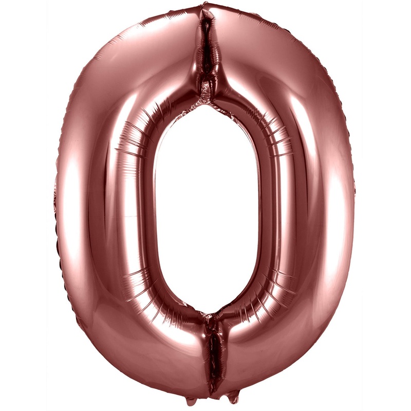 Rose gold metallic number 0 balloon 86cm