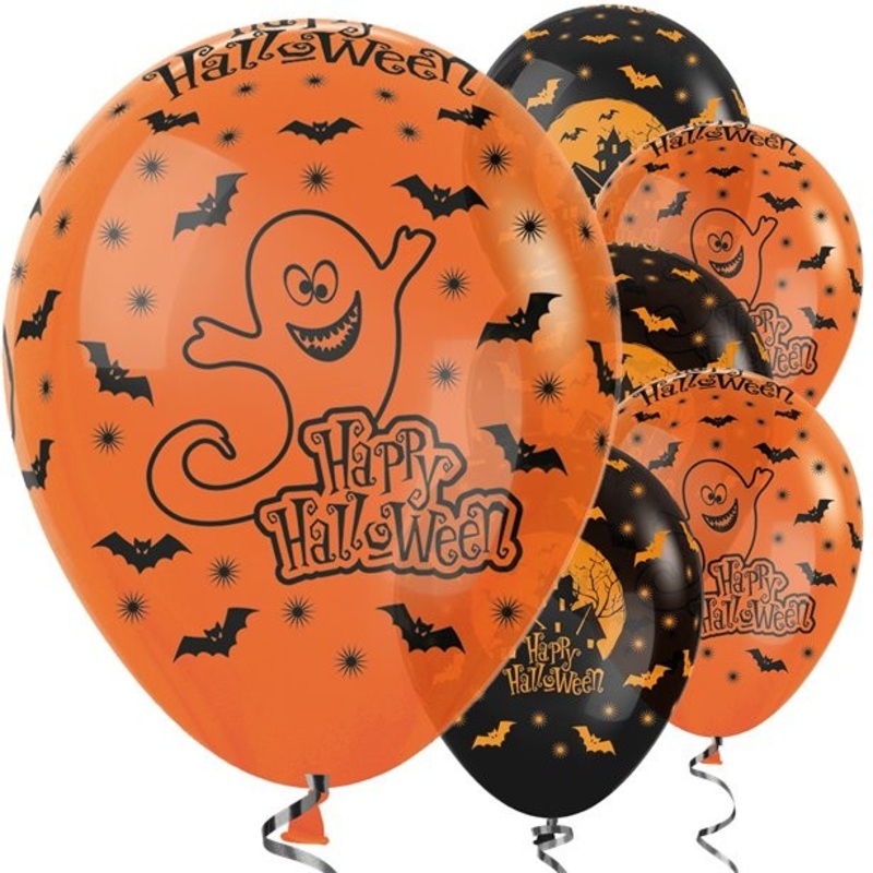 25 Happy Halloween latex balloons 30cm