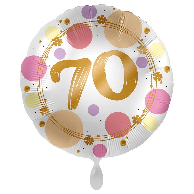 70th birthday balloon Happy Dots 71cm