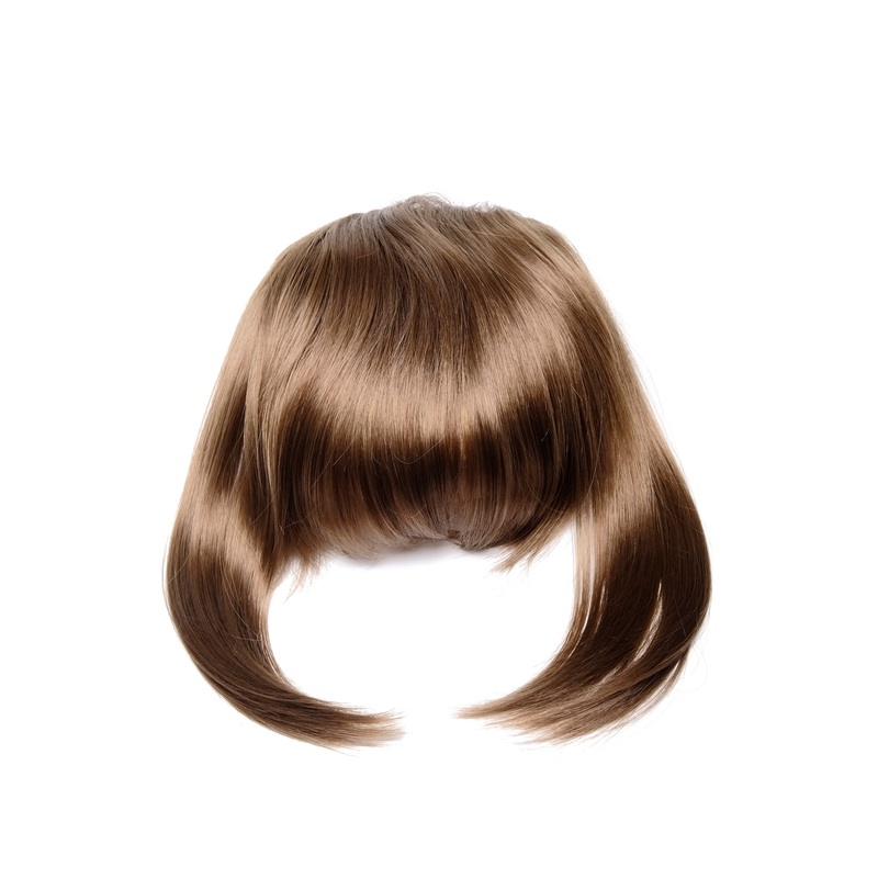 Hair Piece Clip in Bangs Fringe long framing strands dark blond TYL3061-12