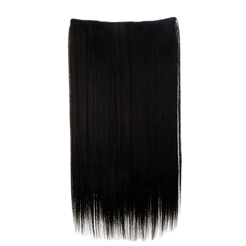 Hairpiece Extension 5 Clips Straight Long Off Black L30172-2