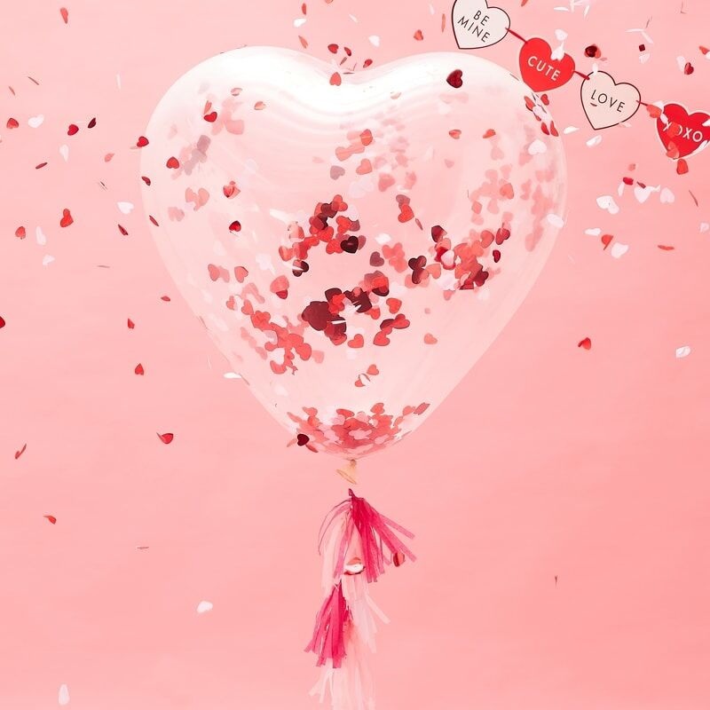 Heart confetti balloon 91cm