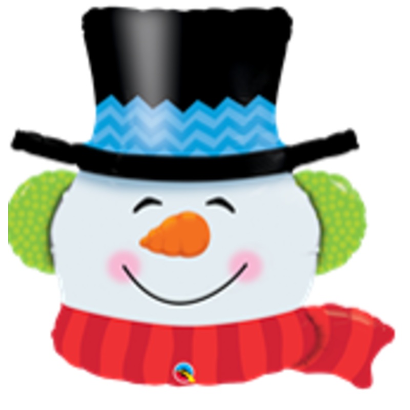 Laughing snowman foil balloon