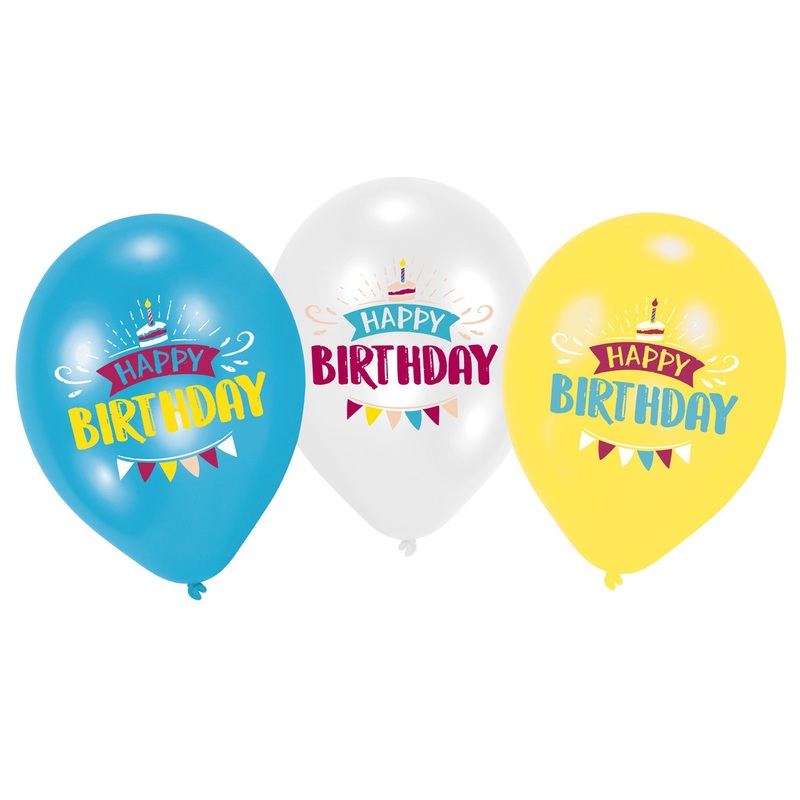 6 Birthday Wishes balloons 28cm