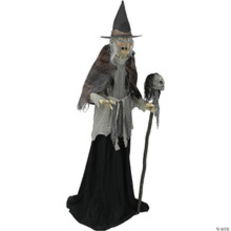 6′ Lunging Witch With Digital Eyes Animated Pro