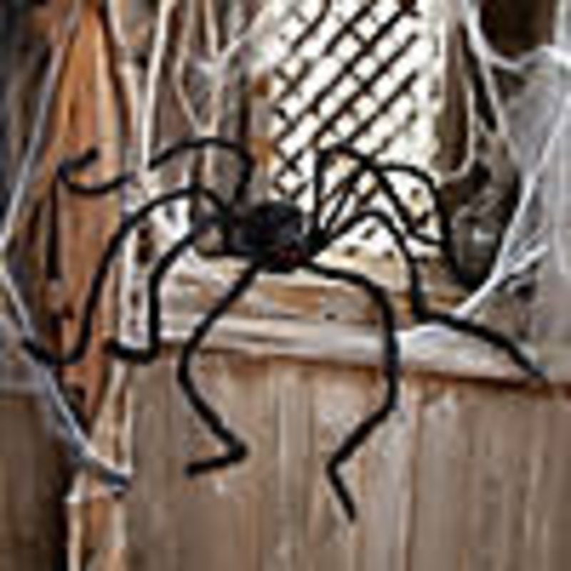 98 1/2 Large Poseable Hairy Black Spider Halloween Decoration