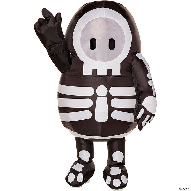 Kids Inflatable Fall Guys Skelly Black & White Costume – One Size