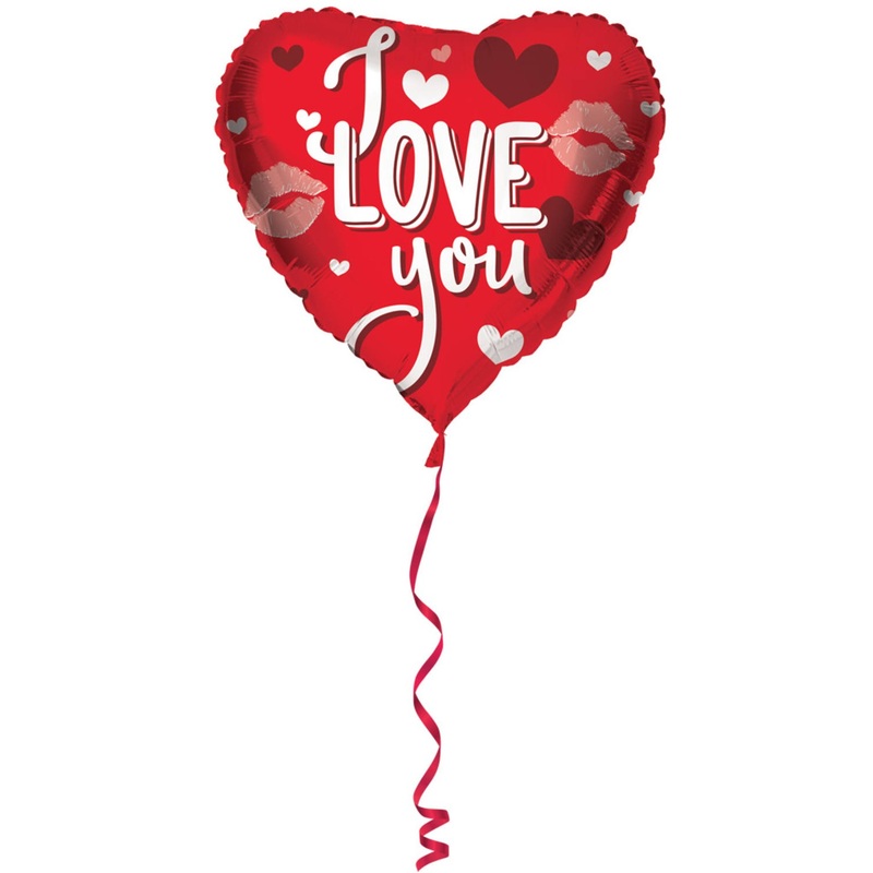Love & Kisses heart balloon 45cm