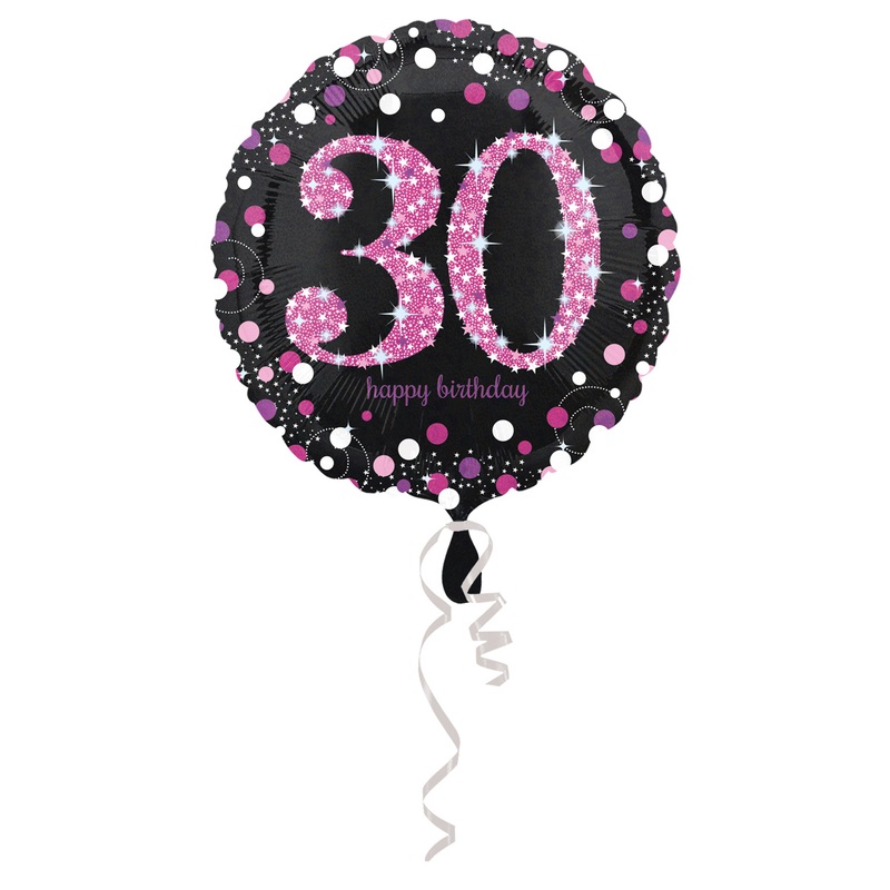 Pink 30th Birthday foil balloon 43cm