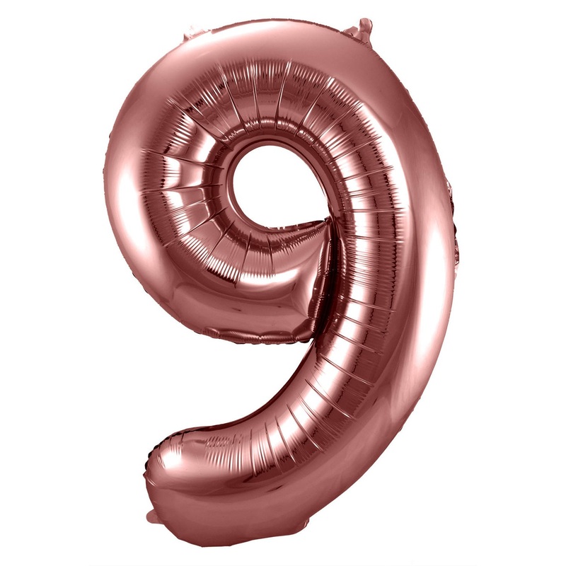 Rose gold metallic number 9 balloon 86cm