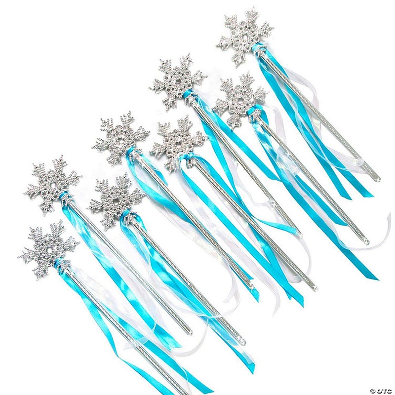 Sparkling Snowflake Fairy Wands – Set of 8, Perfect Party Favors for Frozen, Princess