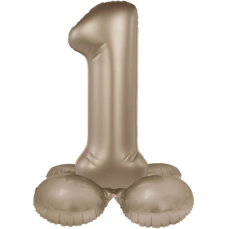 Standing foil balloon number 1 Starlight Gold 72cm