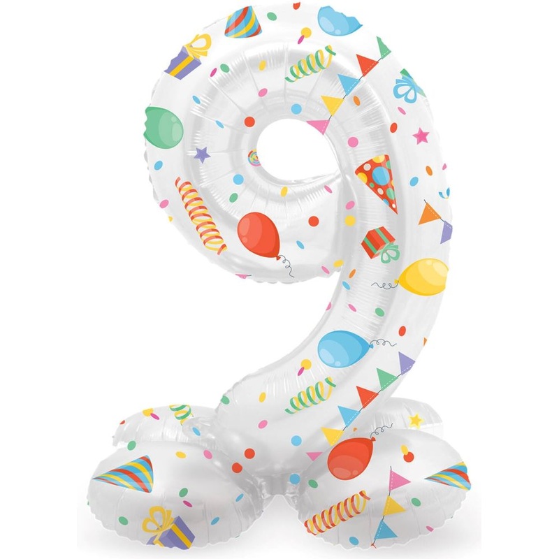 Standing Number 9 Partytime Balloon 41cm