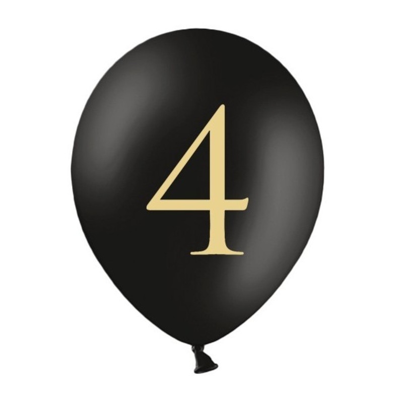 50 black balloons golden number 4