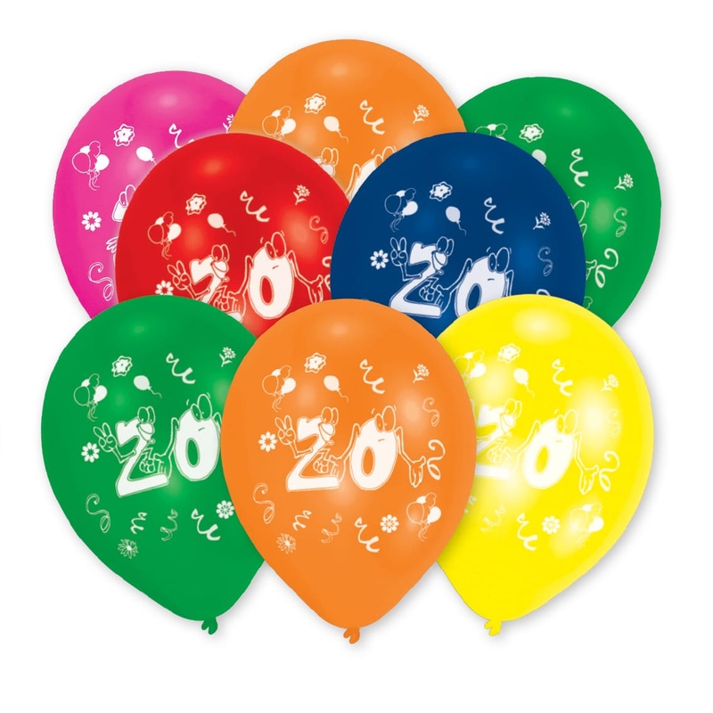 8 happy number 20 balloons 25.5cm