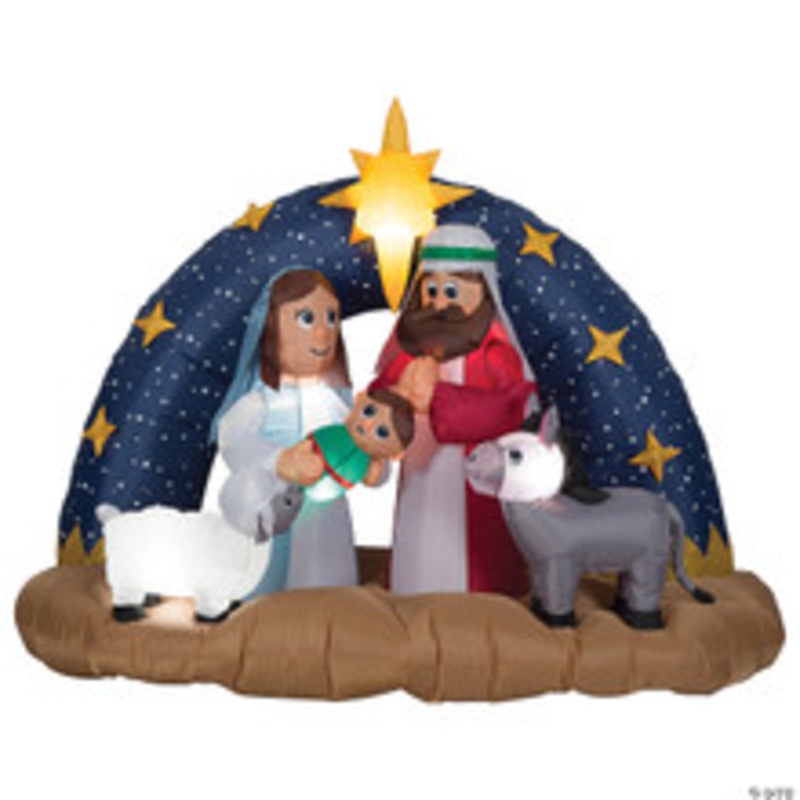 AIRBLOWN-SNOWY NIGHT NATIVITY SCENE-LG
