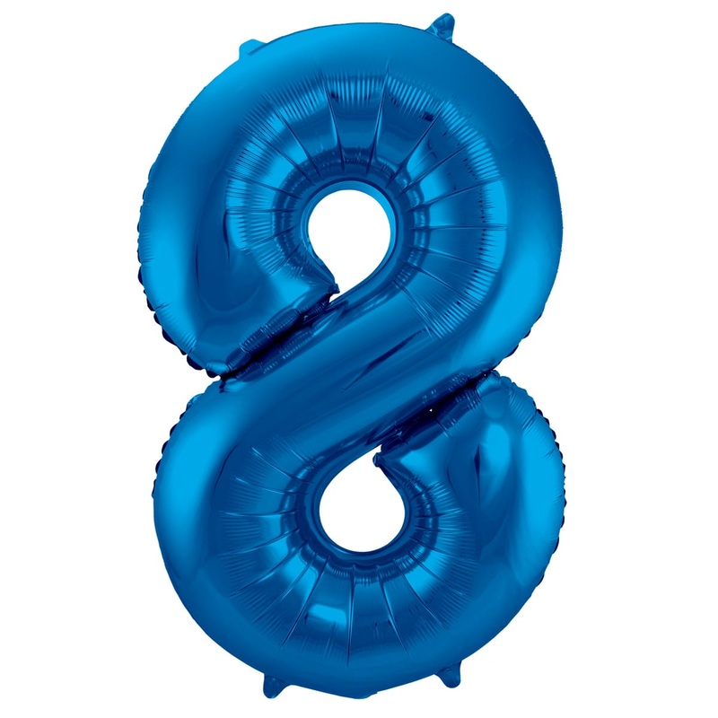 Blue 8 foil balloon 86cm