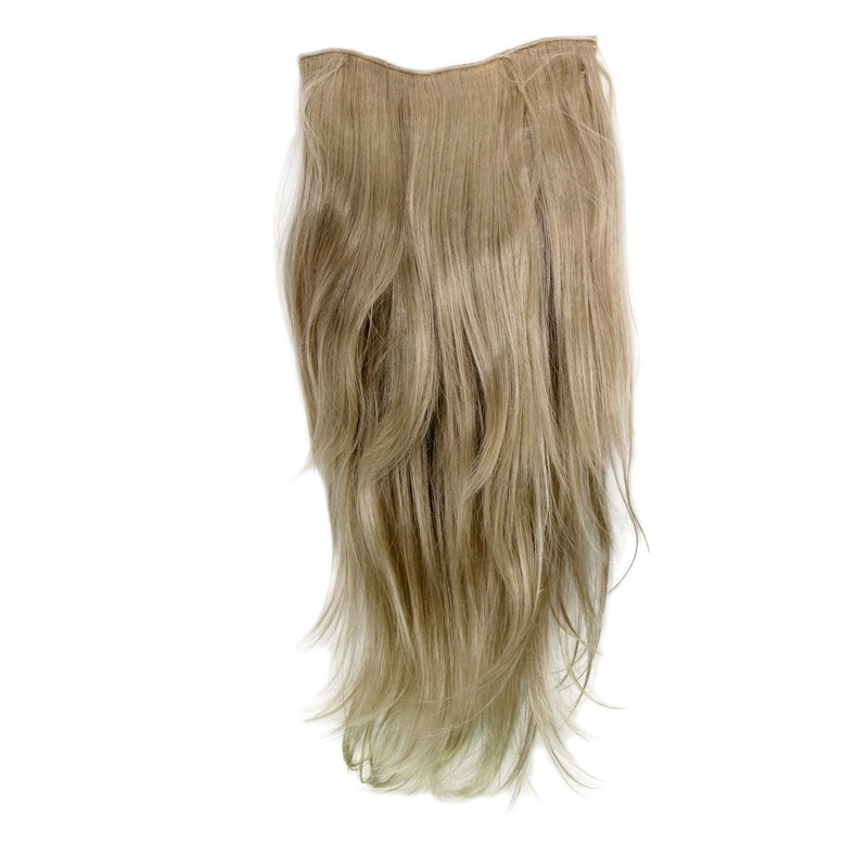 Hairpiece Halfwig 7 Clip In Extension very long straight light ash blond H9505