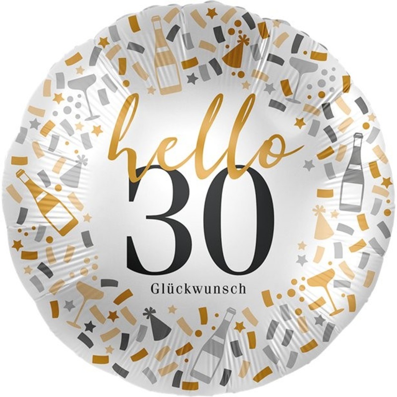Hello 30 congratulations foil balloon 46cm