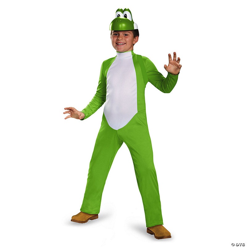 Kids Deluxe Super Mario Bros. Yoshi Jumpsuit Costume – Small 4-6