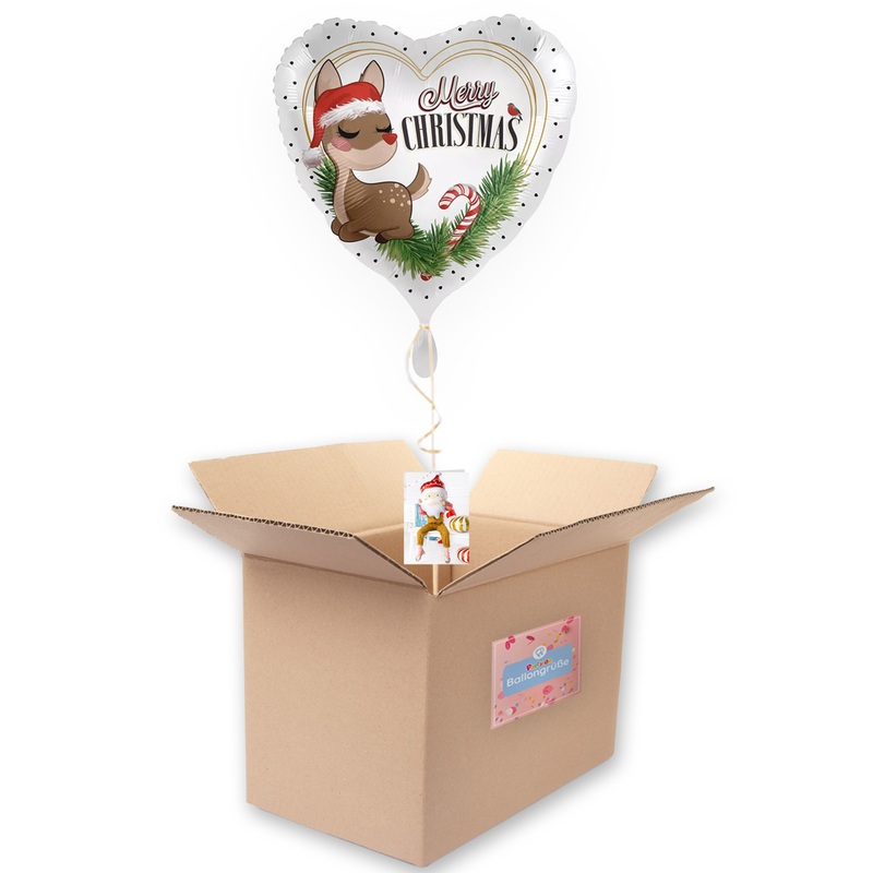 Merry Christmas Reindeer Foil Balloon 45cm