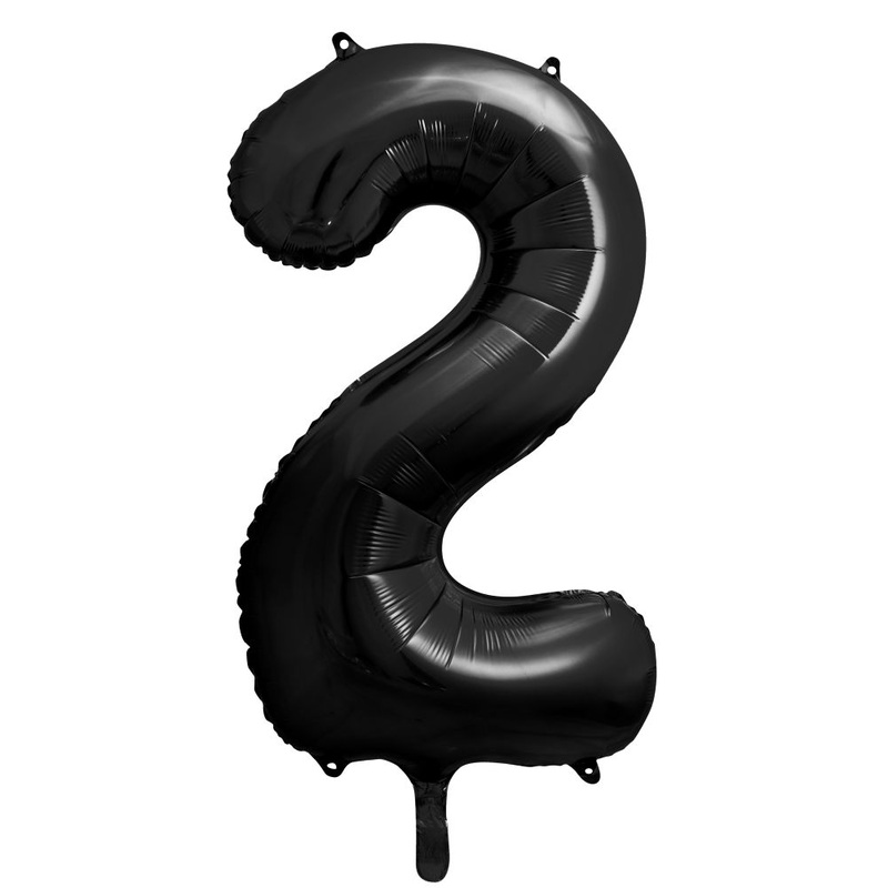 Number 2 Black Number Foil Balloon 86cm