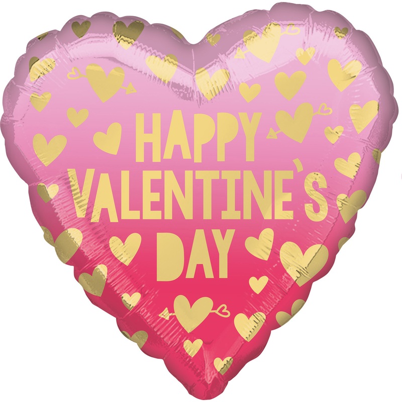 Ombr heart balloon Valentine’s Day 43cm