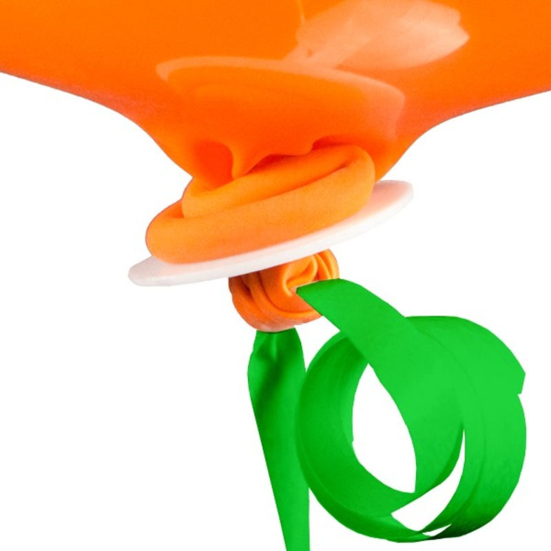 100 balloon closures with ribbon – green