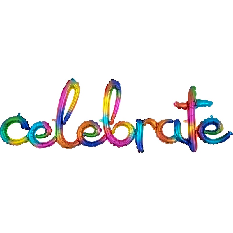 Colorful Celebrate foil balloon 1.49mx 50cm