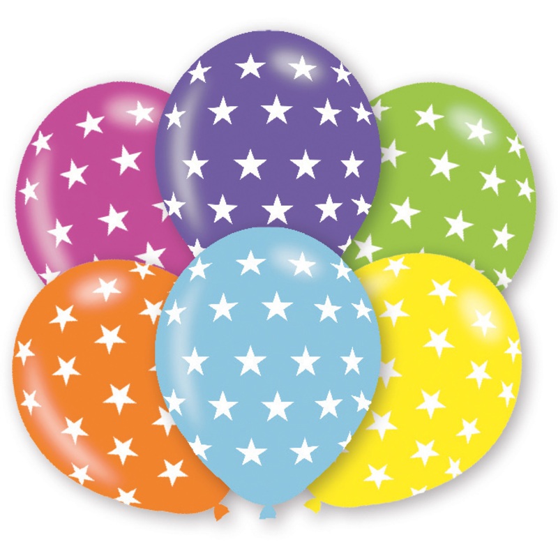 Set of 6 Shining Stars colorful balloons
