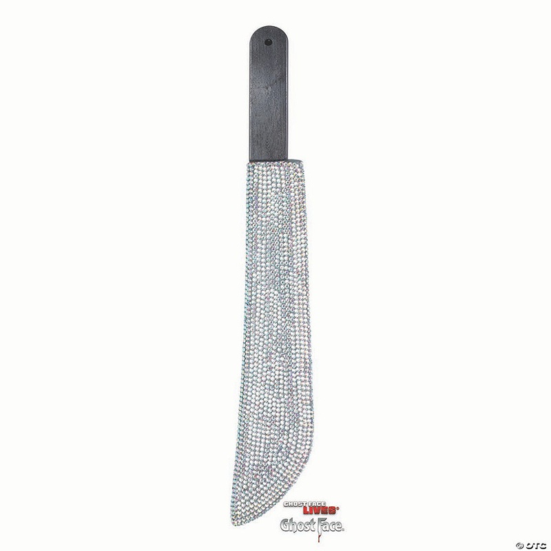 21 Scream Ghost Face Bling Machete with Rhinestones Costume Accessory