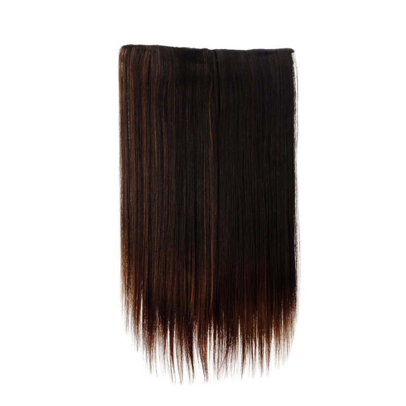 Hairpiece Extension 5 Clips Straight Long Mahogany Brown Blond Mix L30172-1BT33/H27K