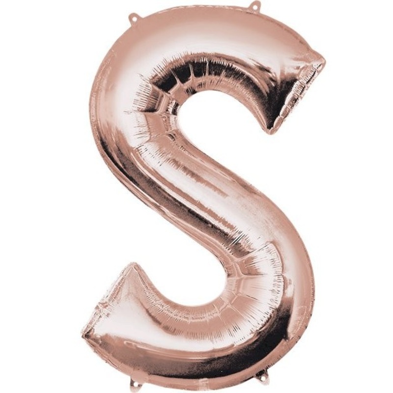 Letter S foil balloon rose gold 41cm