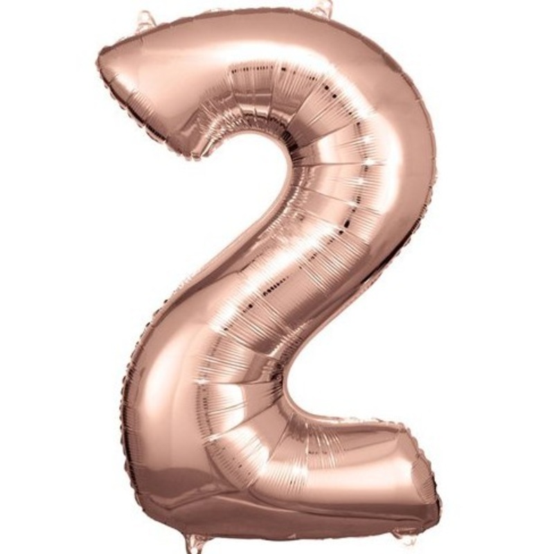 Rose gold number 2 balloon 86cm