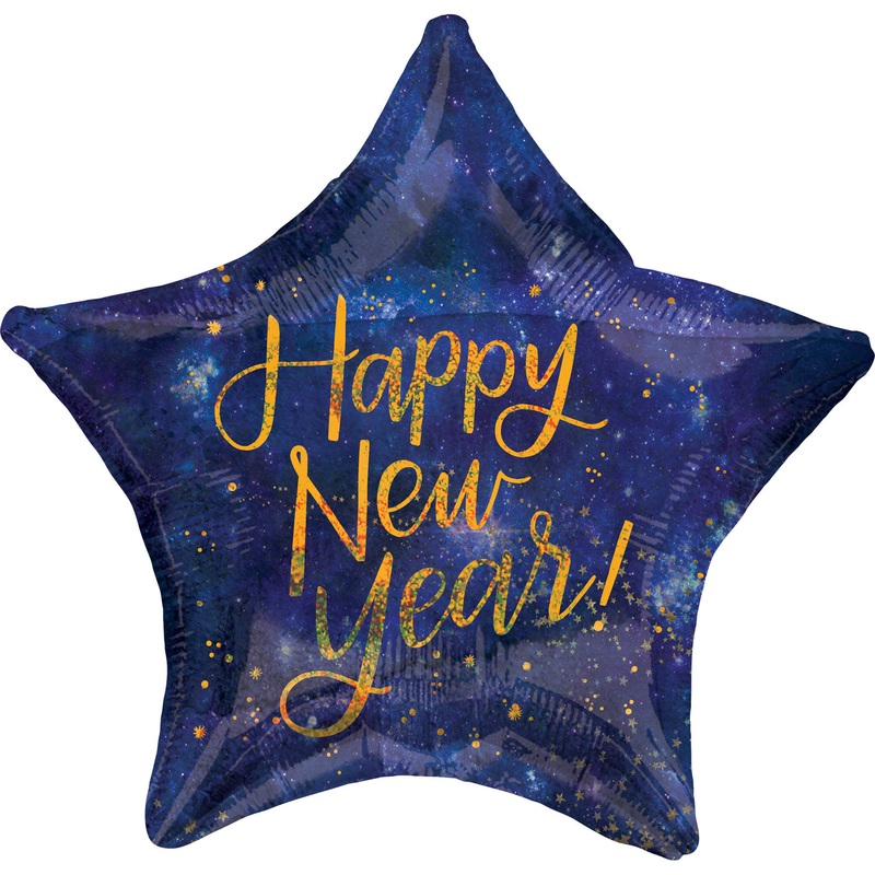 Shining New Year star balloon 45cm