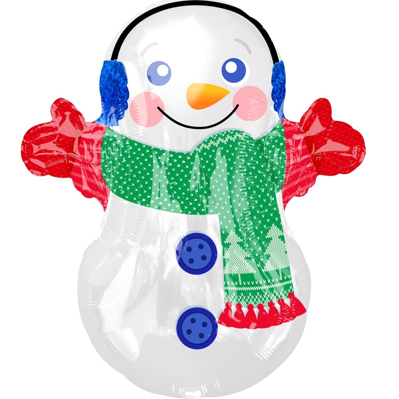 Snowman Shiny Foil Balloon 45 x 53cm