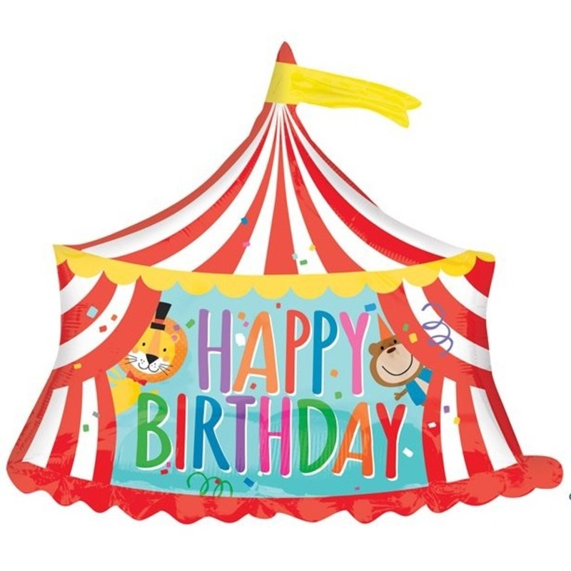 Circus Happy Birthday giant figure foil balloon 71cm