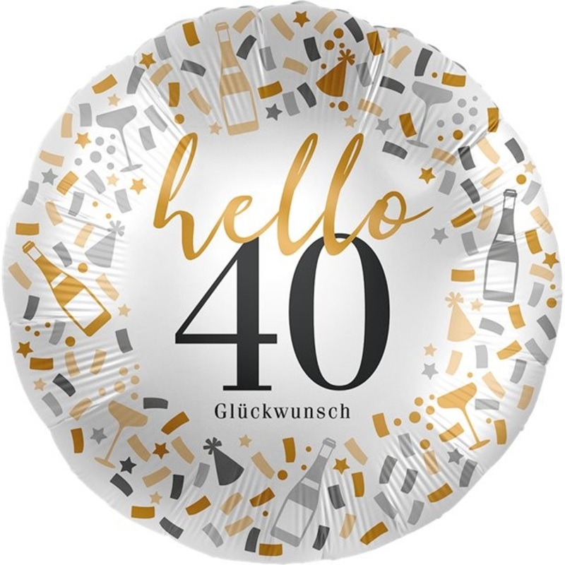 Hello 40 congratulations foil balloon 46cm